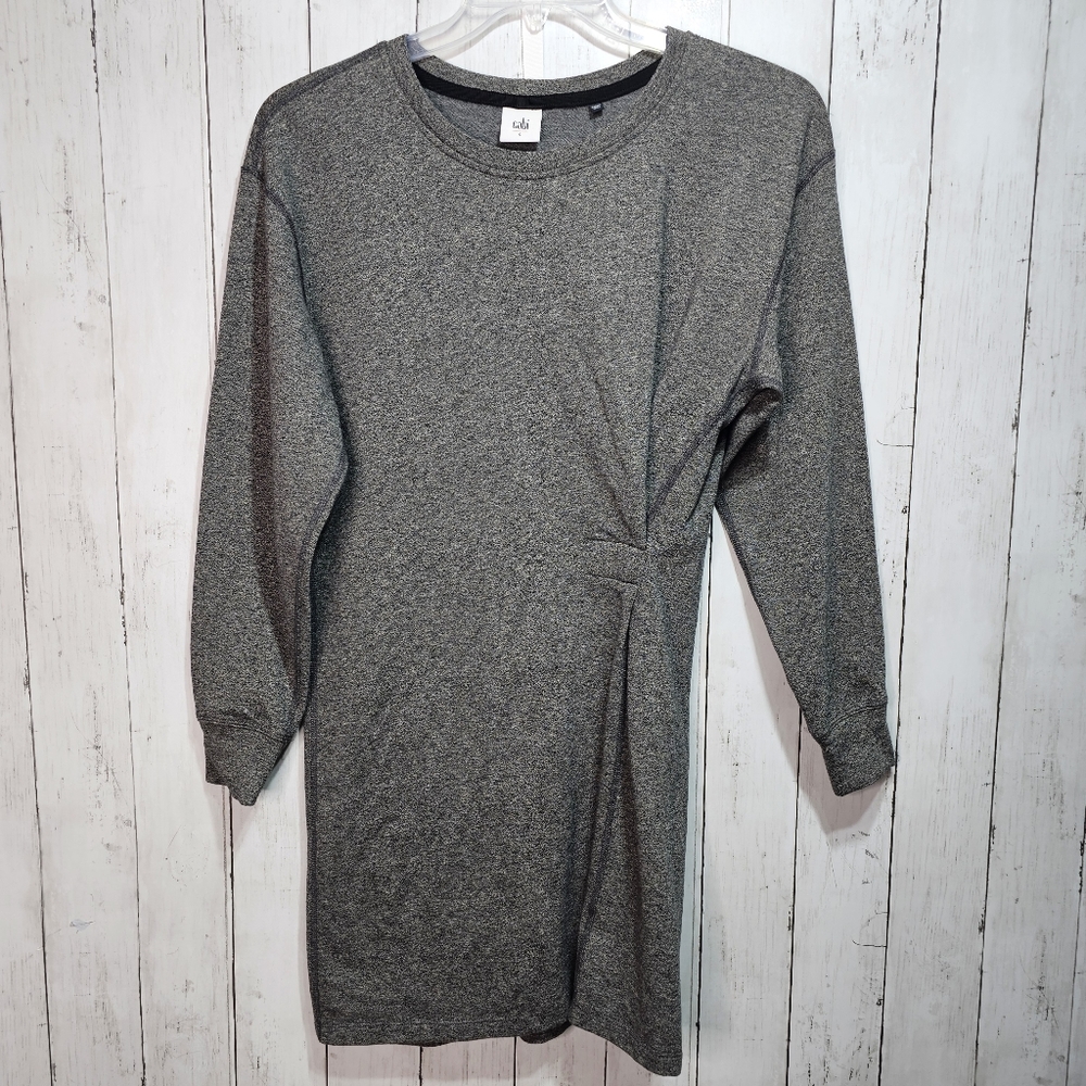 CAbi Women's Gray Put On Dress Cotton Blend Long Sleeve Size Small. - Picture 2 of 8